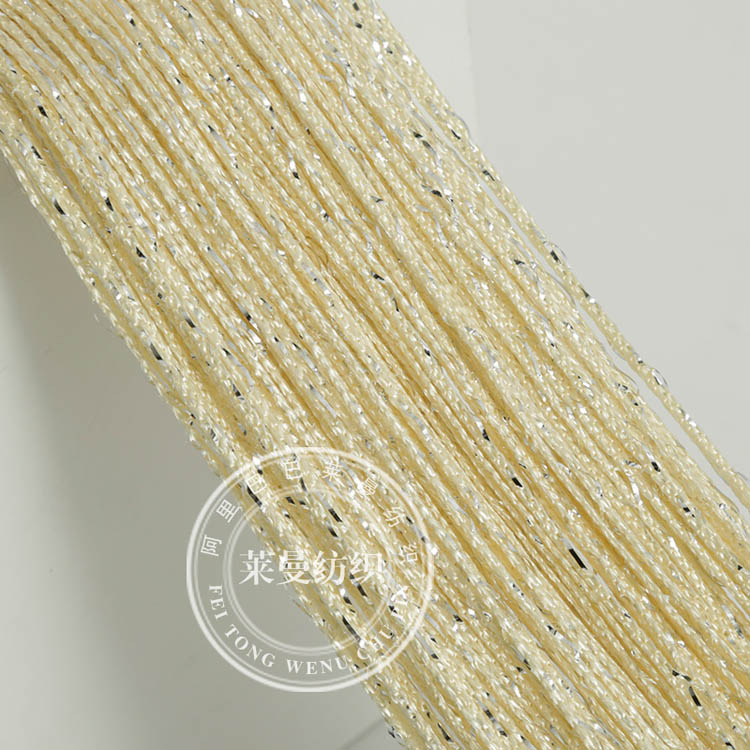 Glitter vindue gardiner tråd gardiner snor kvast perle gardin dør gennemsigtige panel gardiner soveværelse cortinas salon 1*2m: Beige
