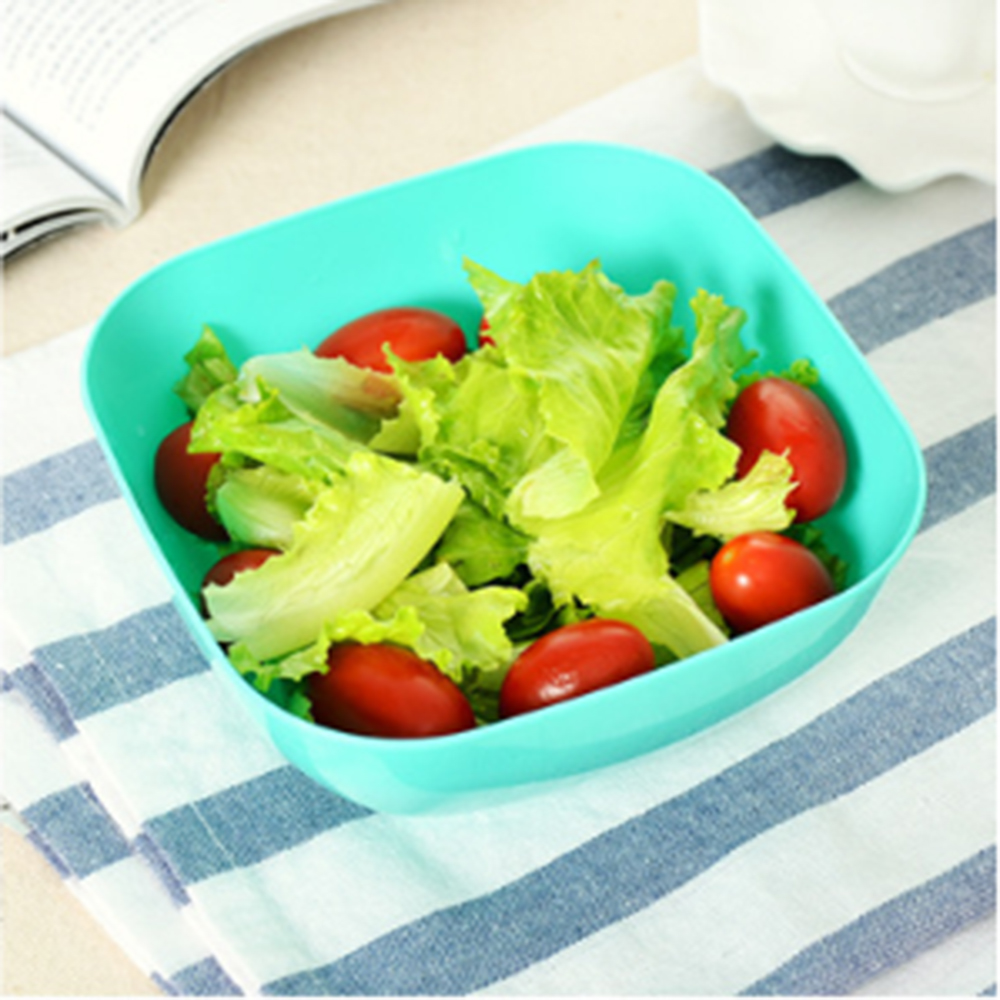 Plastic fruit salad bowl of food grade plastic square melon fruit plate small snacks candy dish: Blue