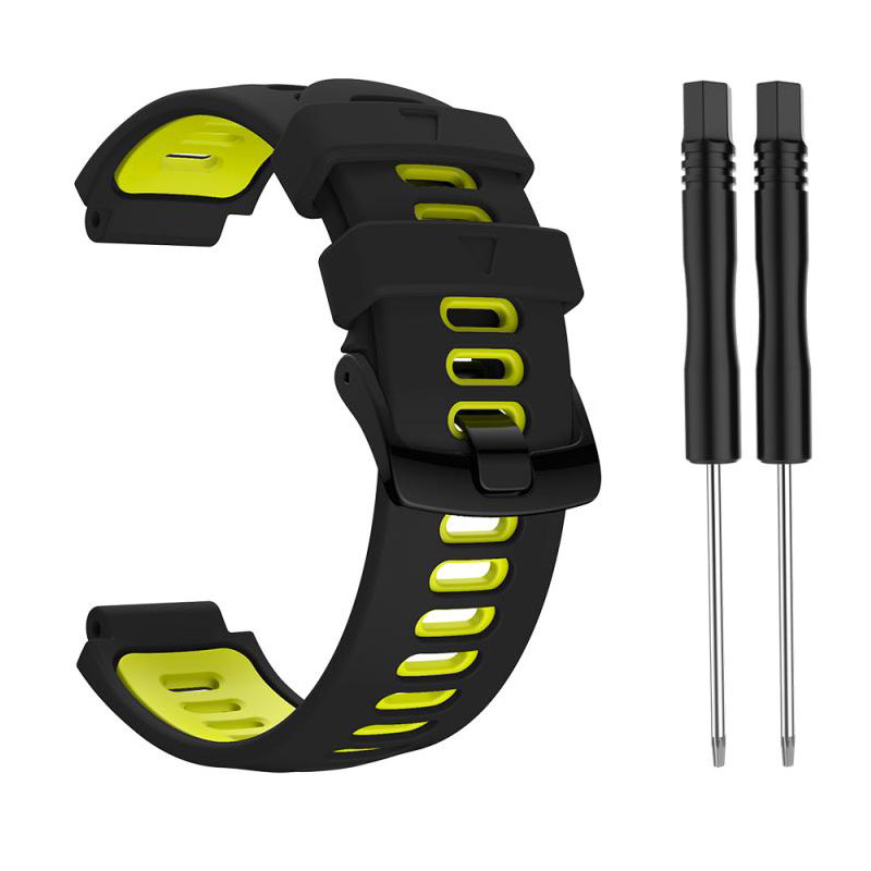 Pasek do zegarka Garmin Forerunner 735XT 735/220/230/235/620/630 Miękki silikonowy pasek do zegarka Sportowy pasek do zegarka Waterpoor: M / Black