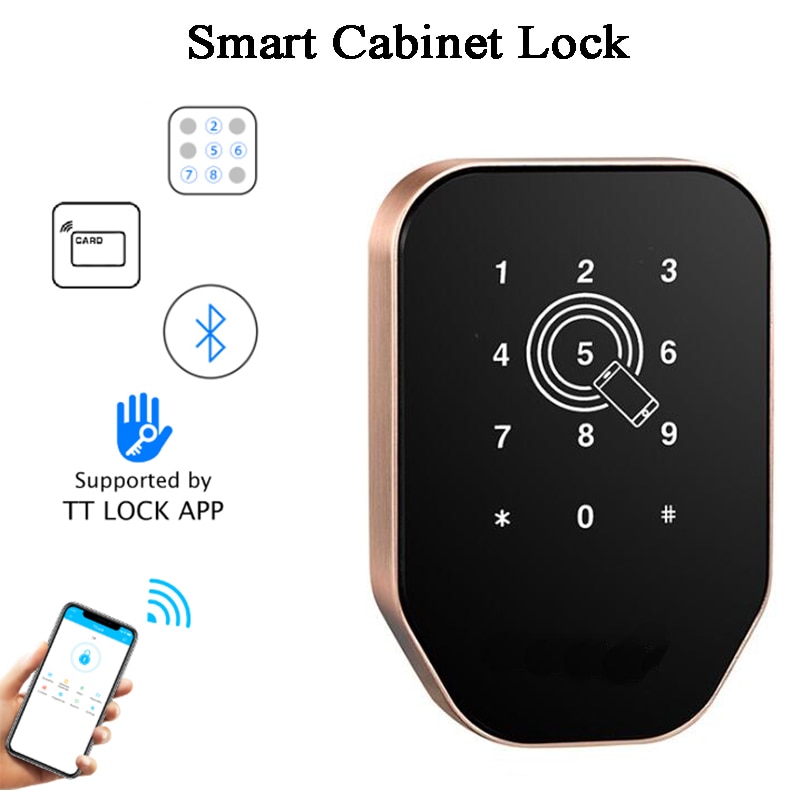 Smart kabinet lås skab nøglefri skuffelås ttlock telefon fjernbetjening bluetooth rfid elektrisk lås