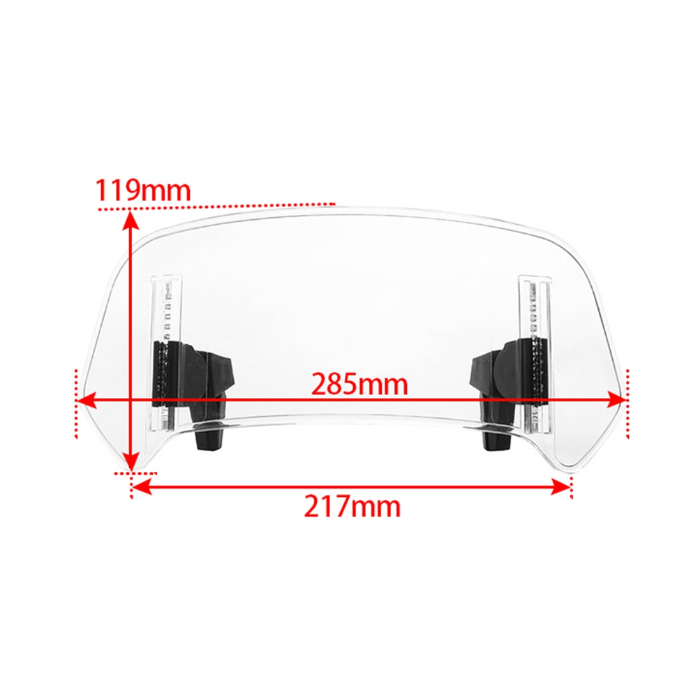 Universal MotorcycleWindshield Extension Adjustable Spoiler Clamp-On Windscreen Deflector: Ivory