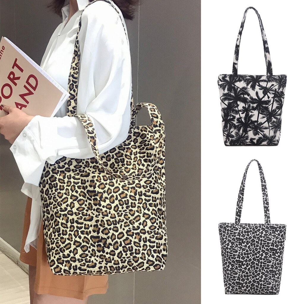 25 # Zomer Kleine Handtas Unisex Canvas Messenger Afdrukken Luipaard Boodschappentas Messenger Bag Handvat Schouder Tas