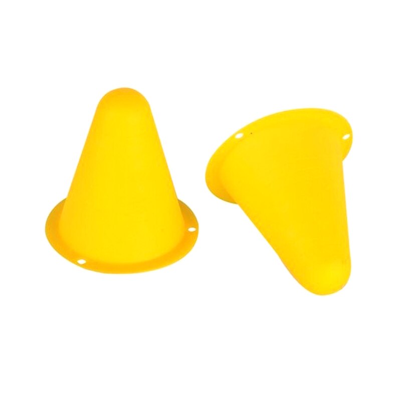10 pieces/lot skating marker cone roller football soccer marker cup speed training equipment slalom roller skate pile marking cup: Yellow