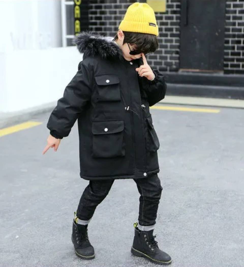 5 7 8 9 10 Years Boys Teenager Padded Fur Hooded Coats Winter -30 Degrees Kids Cotton Clothes Outwear Outfits Warm Parkas: 001 / 4