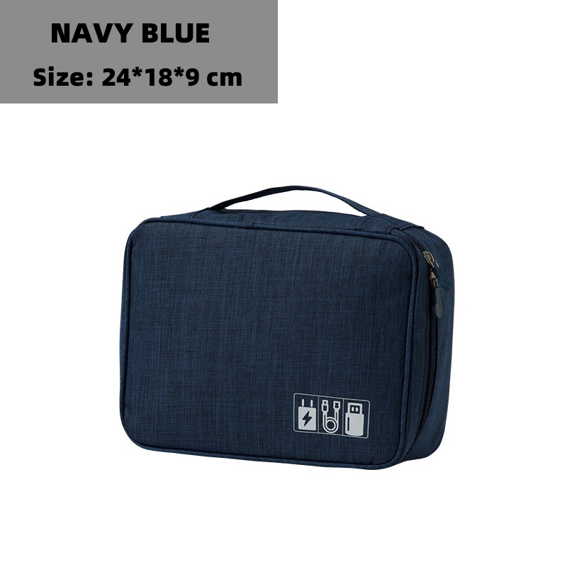 Cable Storage Bag Portable Digital Storage Bag USB Gadget Waterproof Cable Organizer Pouch Electronics Devices Accessories: ROYAL BLUE