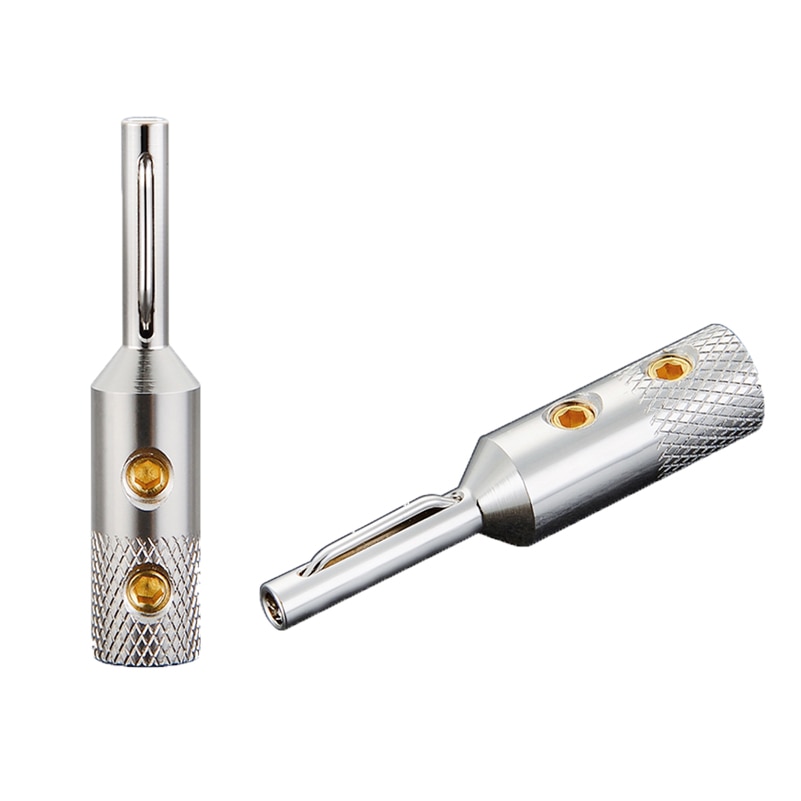 Viborg 4 pièces VB401S pur cuivre argent plaqué fiche banane haut-parleur câble prise HIFI Audio fiche banane