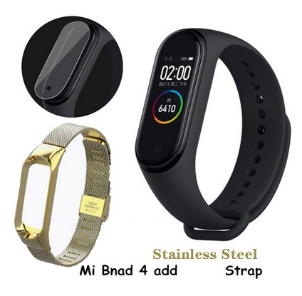 Original Xiao mi mi Band 4 Clever Uhr AMOLED Farbe Bildschirm Herzfrequenz Fitness Sport 50ATM Wasserdichte Clever Armbinde Bluetooth 5,0: CN hinzufügen Gold Gurt