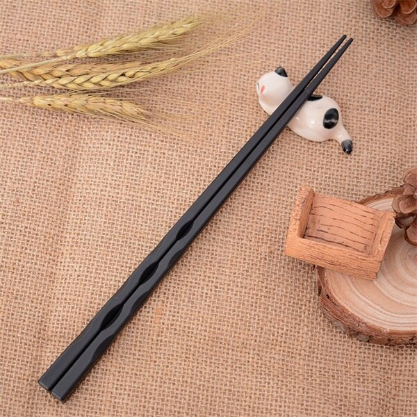 1X Zachte Japanse Sushi Hashi Eetstokjes Lange Legering Sticks Huishouden Keuken Anti Resable Zwart Chop Sticks Servies Voor Keuken: 4