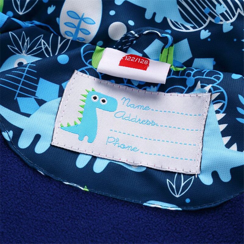 freundlicher Jungen Jacken Winddicht Wasserdicht Polar- Vlies freundlicher Druck Karikatur Oberbekleidung Mantel Für Jungen 3-12 Jahre TX301