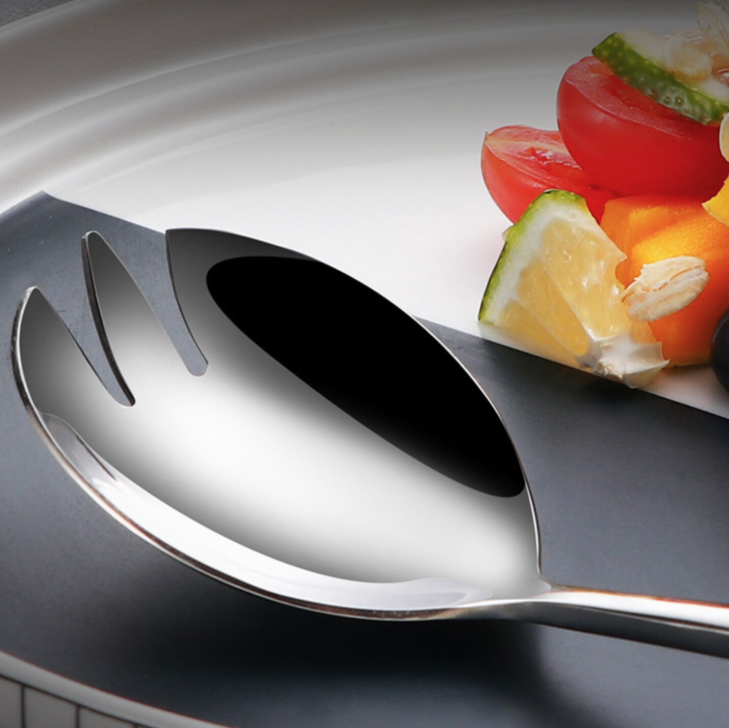 Salad Spoon Fork 2PCS Salad Spoon Stainless Steel Cutlery Set Serving Spoon Set Colorful Unique Spoons Dinnerware Set