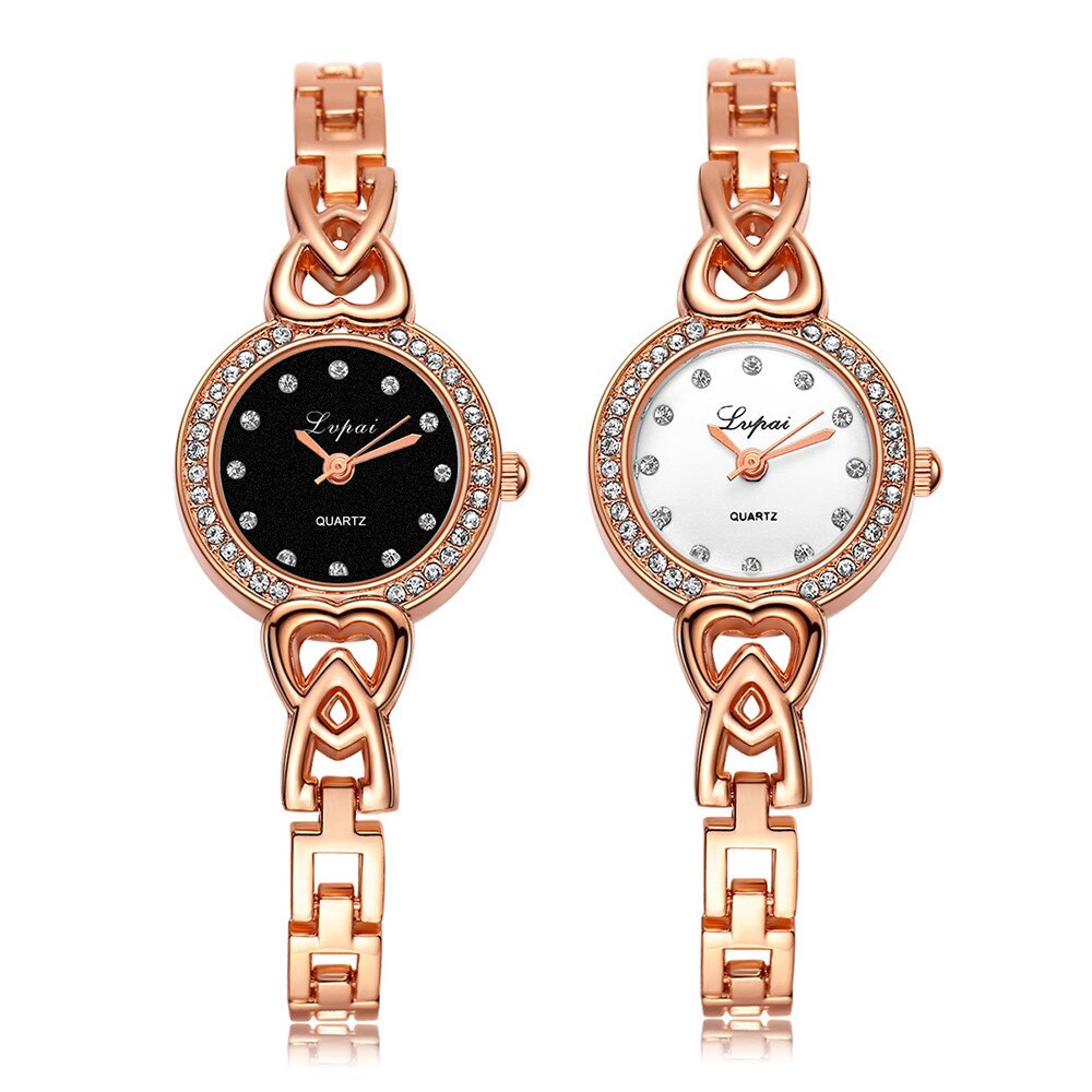 Luxe Dames Horloge Rvs Rhinestone Quartz Horloge vrouwen armband horloge Jurk #5/22