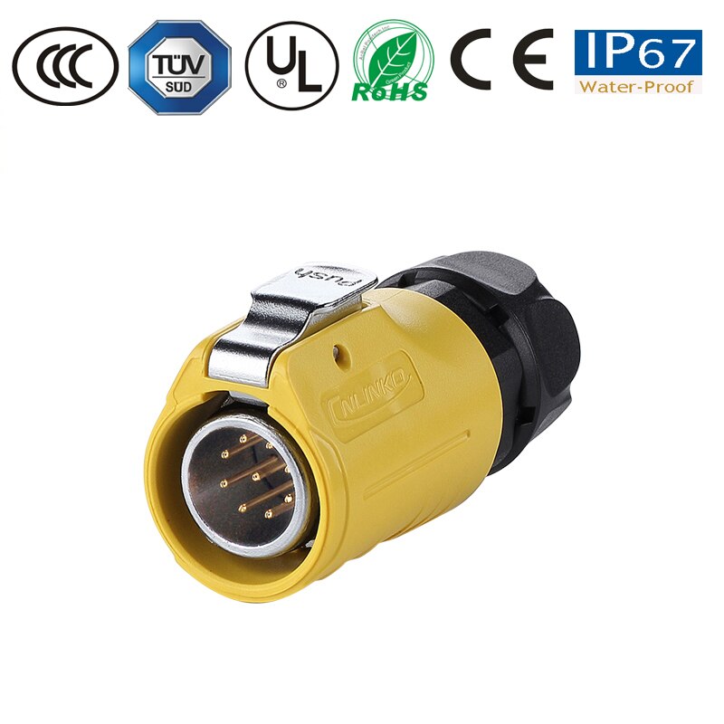 M20 IP67 Waterproof Quick Connect Electrical 2-12 Pin Panel Mount Wire to Board 12V DC Power Connector Plug Socket terminator: 9Pin Plug