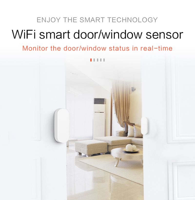 WIFI Door Sensor APP Control Door Security Alarm Magnetic Switch Wireless Window Door Opening Sensor Compatible With Alexa