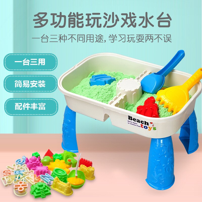 2 In 1 Zomer Outdoor Strand Zandbak Speelgoed Zand Emmer Water Wiel Tafel Play Set Speelgoed Kinderen Leren Onderwijs Speelgoed