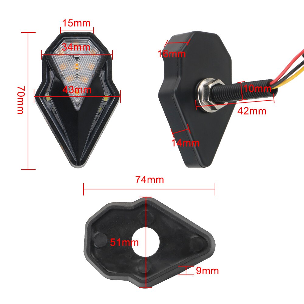 1 Paar Blinker Light Diamond Shape 12V Motor Richtingaanwijzer Lights Motorfiets Signaal Lamp Universele