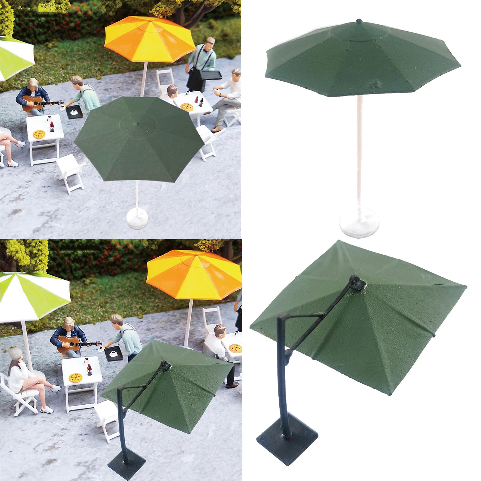 Resin Miniature Umbrella Model Building Scene 1/64 Umbrella Model Diorama Toy for Diorama Street Cafe Dollhouse Decoration