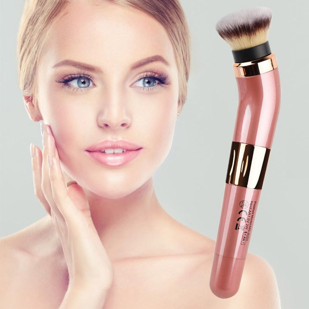 Elektrische Make-Up Borstel Met 360 Graden Roterende Automatische Smart Cosmetica Blushes Kit Met 2 Make-Up Hoofd