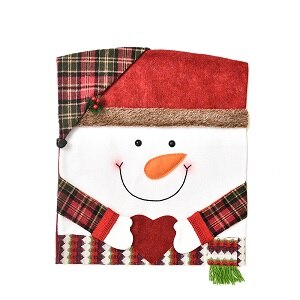 54 x 48 cm juledekoration stolebetræk blødt flannel stof santa snemand elg skammelmåtte til hjemmefest spisestue: Snemand