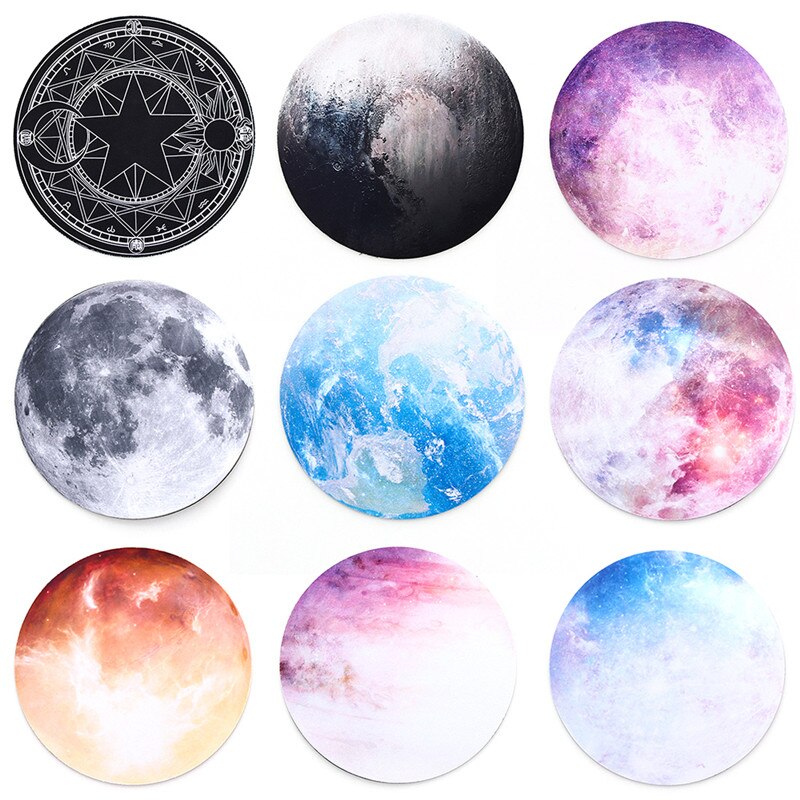 Planet Series Mouse Pad Comfort Rubber Base Circular Computer PC Laptop Mic Mat: random color 1pc