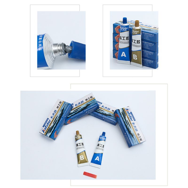 2pcs Industrial AB Glue Strong Adhesive Heat Resistance Cold Weld Metal Repair