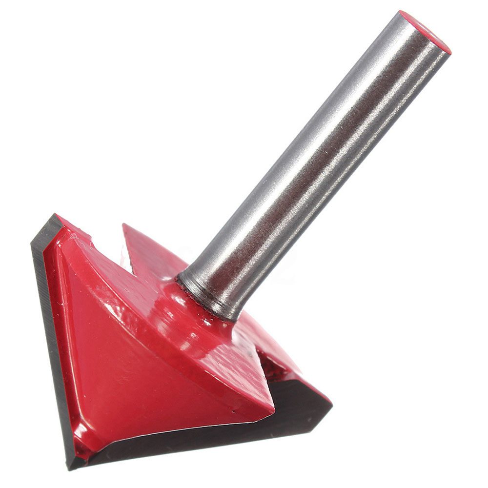 HLZS-CNC Engraving V Groove Bit 3D Bits Router Carving Cutter Tool 90 Degree 6mmx22mm