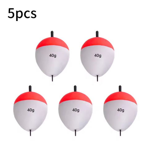 Boya de Flotador de pesca de espuma, barra de luz para aparejos de pesca, 0,8g-60g, 5 unids/lote: floating-40g-5pcs