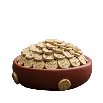 Sable violet chanceux thé ornements pour animaux de compagnie peut élever Boutique lingots Cornucopia zodiaque chien Wang Cai thé accessoires