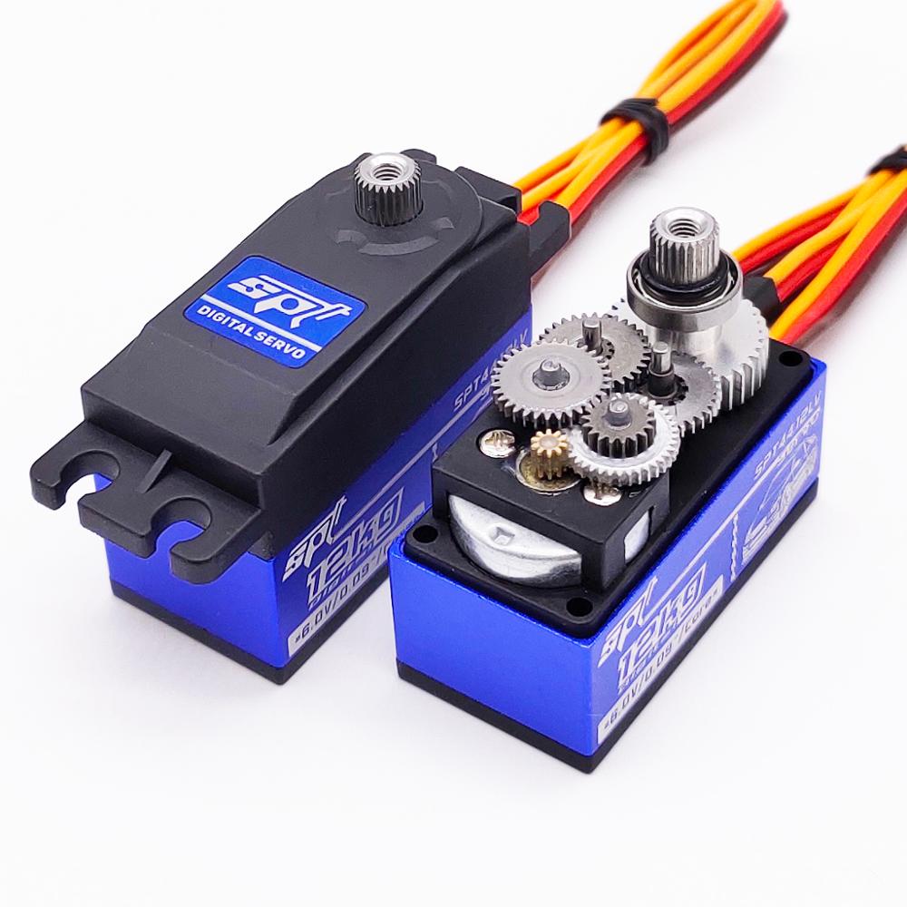 Spt 4412lv 12kg grote koppel metalen tandwiel standaard digitale laag profiel servo 1:10 rc auto vliegtuig robotarm 180 320 hoek