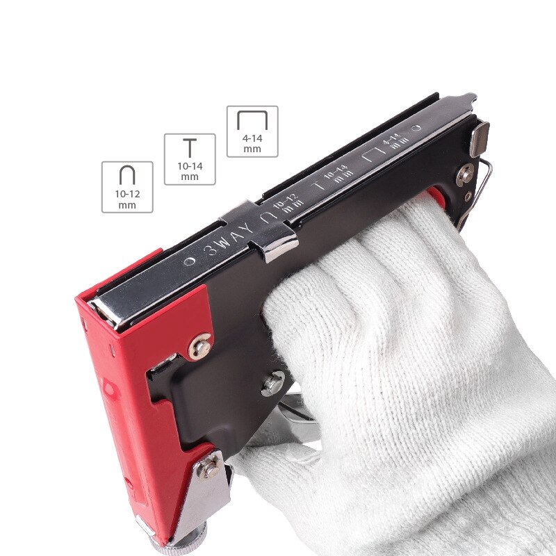 Agrafeuse manuelle de meubles d'outil de clou de main résistante à 3 voies pour encadrer avec des agrafes de 600Pc par des outils d'agrafeur de travail du bois libres