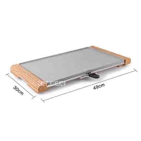 Electric Grill JP-52 Household Smokeless Teppanyaki Non-stick Pan Barbecue Machine 220V 1500W For 5-9 People: wood grain