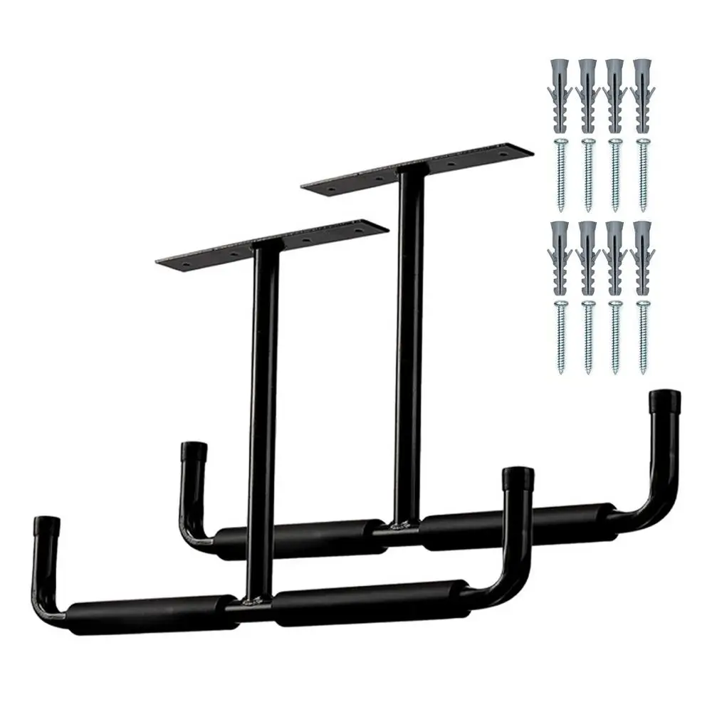 2PC soffitto cremagliera lo scaffale T-a forma di in testa box auto Deposito cremagliera pesante dovere appendiabiti per box auto giardino utensili Pala rastrello Organizer: Default Title
