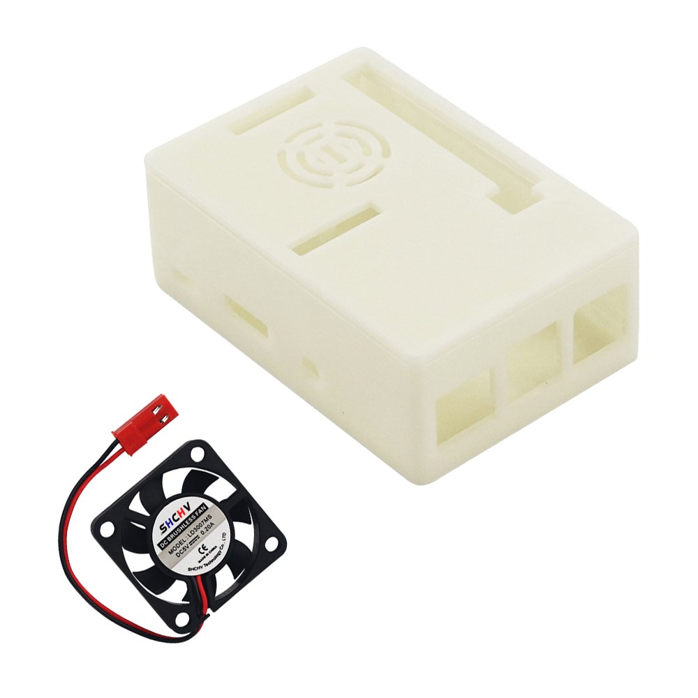 Boîtier en plastique ABS pour Raspberry Pi 3 B +, ventilateur de refroidissement 5V, écran tactile 3.5 pouces: Black