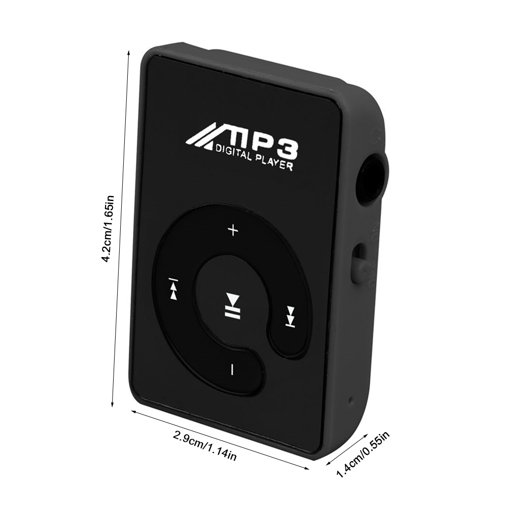 C chave portátil mini espelho clipe mp3 player música mídia suporte micro sd tf cartão moda alta fidelidade mp3 para esportes ao ar livre leitor de música