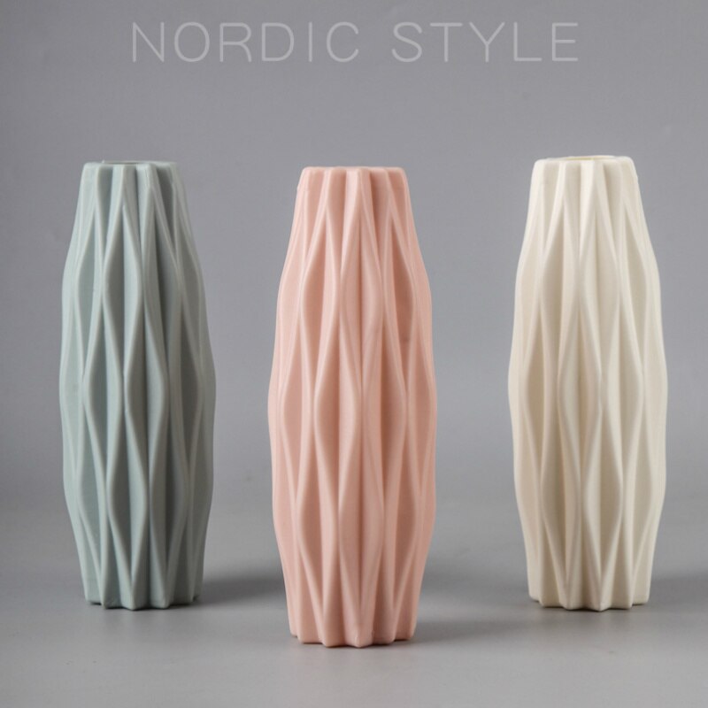 Blume Vase Dekoration Hause Kunststoff Vase Weiß Nachahmung Keramik Blumentopf Blume Korb nordisch Dekoration Vasen für Blumen