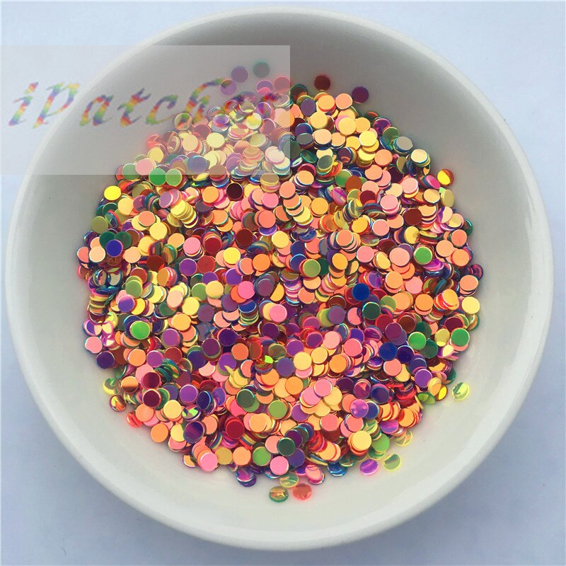 20g ( gemengde pailletten van maat 2mm)  voor nail art, nagelverzorging, kleurrijke glitterpailletten voor dames en meisjes.