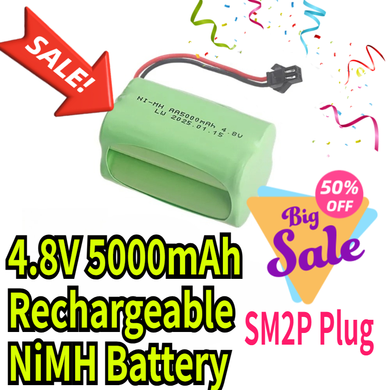 5000 4,8v rechargeable nimh battery for rc cars, robots, tanks, ships, toy parts, t-models with  sm2p- connectors , , aa 4,8v battery packs