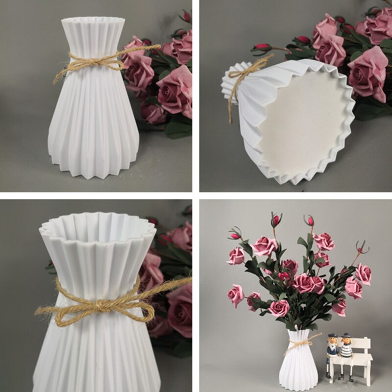 Plastic Vazen Huishoudelijke Decoratie Anti-Keramische Vazen Europese Bruiloft Rotan-Achtige Onbreekbaar Creatieve Eenvoud