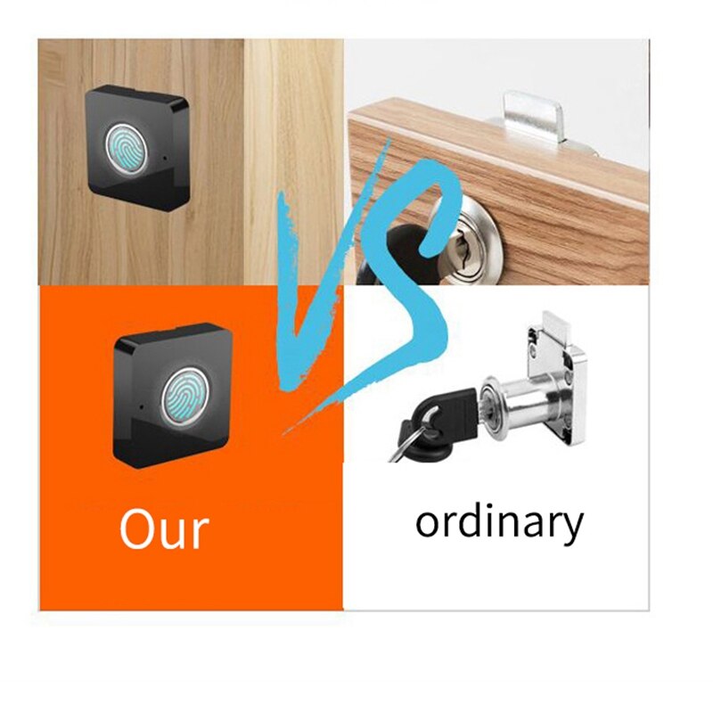 Drawer ligent Electronic Lock File Cabinet Lock Storage Cabinet Fingerprint Lock Cabinet Door Fingerprint Lock Furniture(Bl