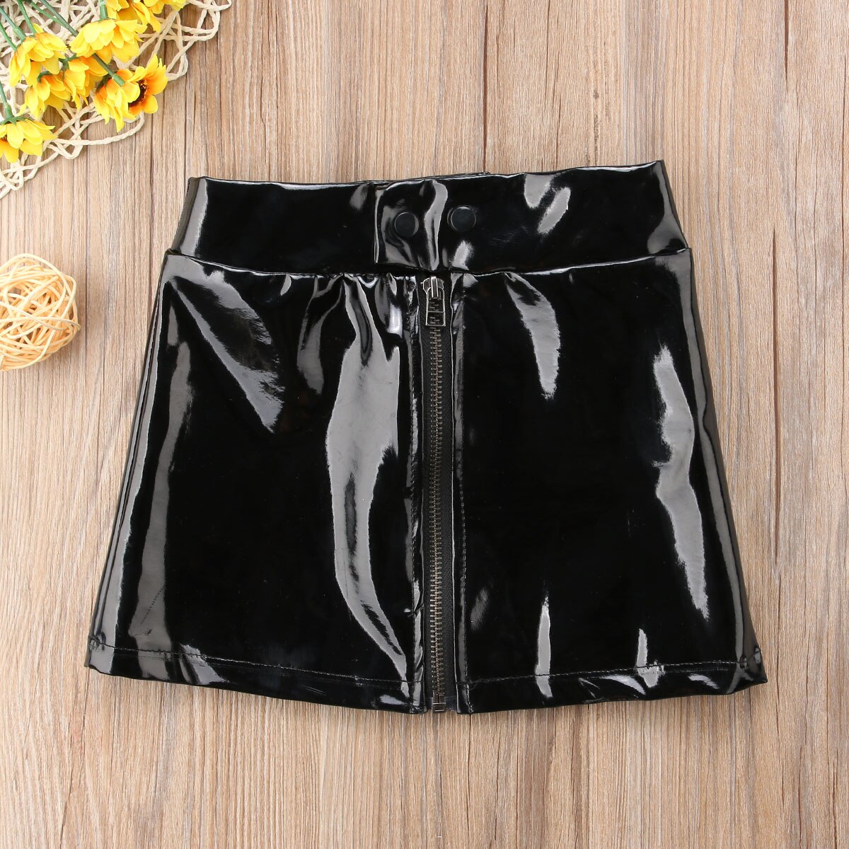 Brand Toddler Infant Child Kids Baby Girl PU Skirt Princess Sequins Leather Mini Skirt Zipper Outfits Clothes Set 6M-5T