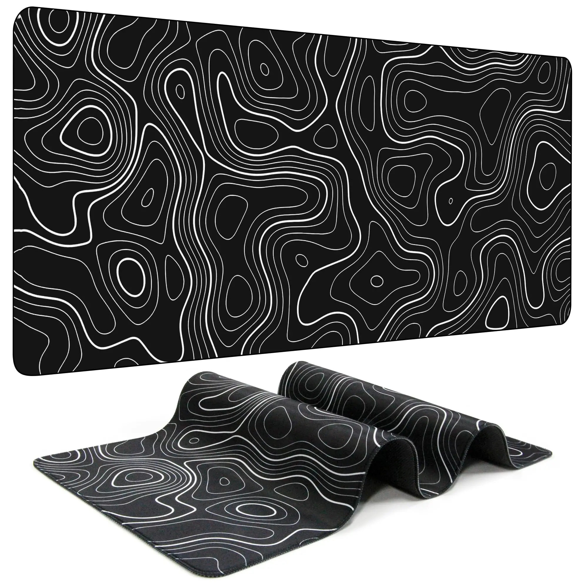 Topographic Contour Gaming Large Mouse Pad for Desk Keyboard and Desk Mat Computer Protector Mat Office Desk Accessories