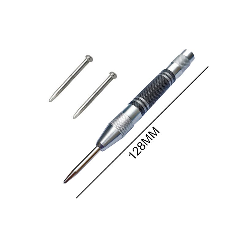 Upgrade Automatic Center Pin Spring Loaded Mark Center Punch Tool Wood Indentation Mark Woodworking Tool Bit 2pcs Punch Needle