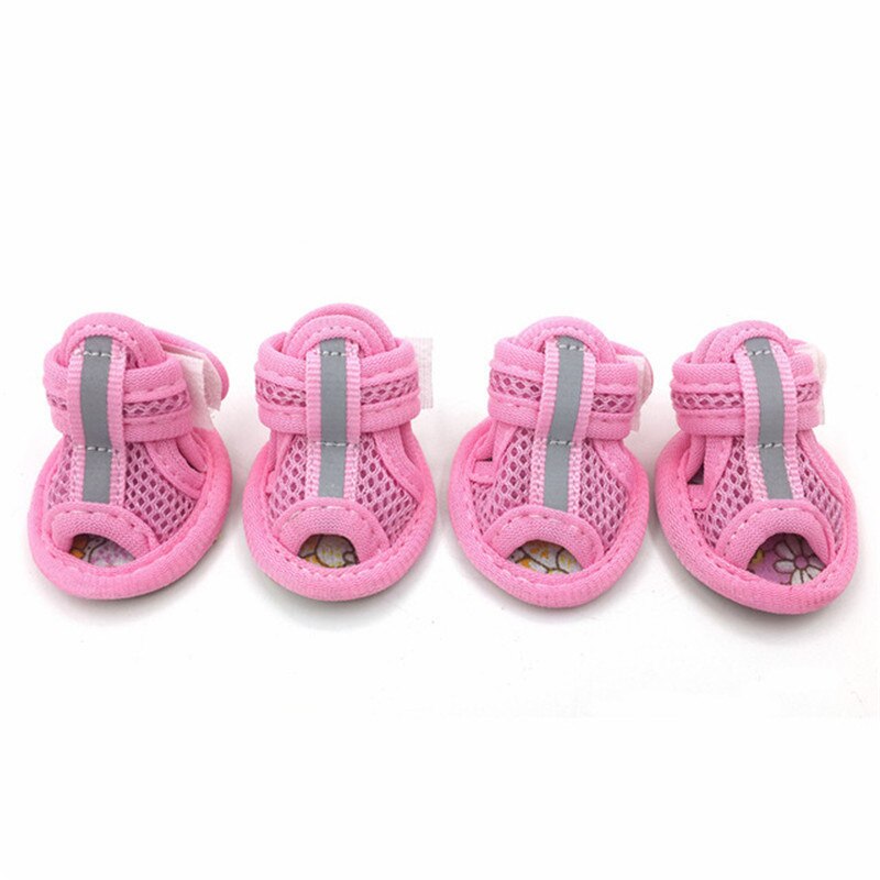 Zomer Hond Schoenen Ademende Mesh Puppy Hond Schoenen Voor Kleine Honden Katten Cute Antislip Chihuahua Pug Sandalen schoen Snoep Kleuren: Roze / 5
