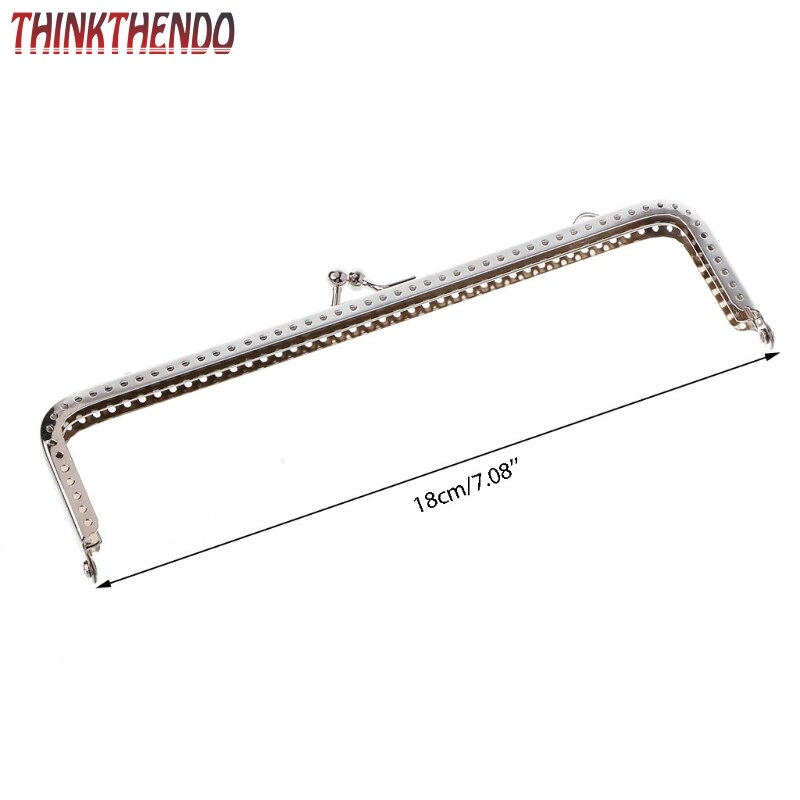 1PC Square Metal Frame Kiss Clasp For Handle Bag Purse Accessories DIY 18cm F3MD