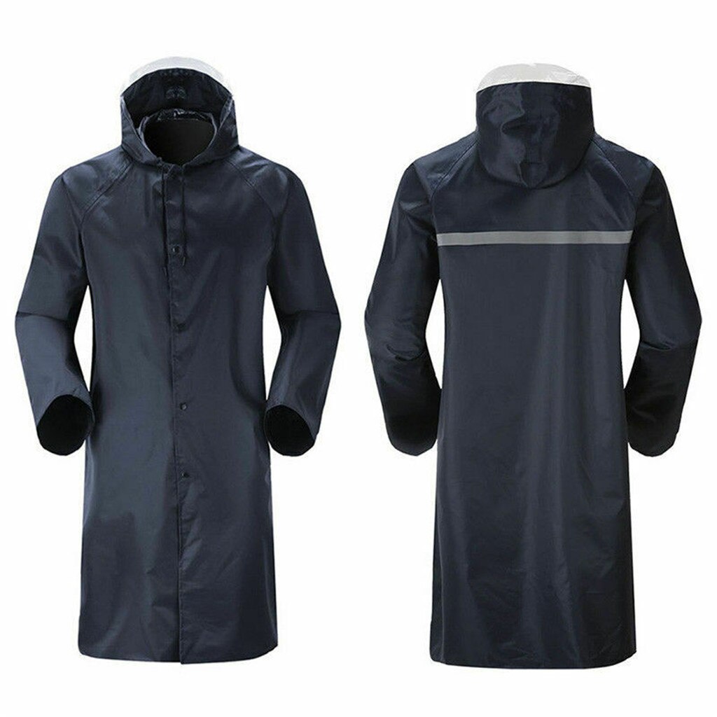 Men's Waterproof Raincoat Lightweight Casual Hooded Rain Coat Long Jacket Coat Rainproof Windproof Outdoor Poncho For Jungle: L