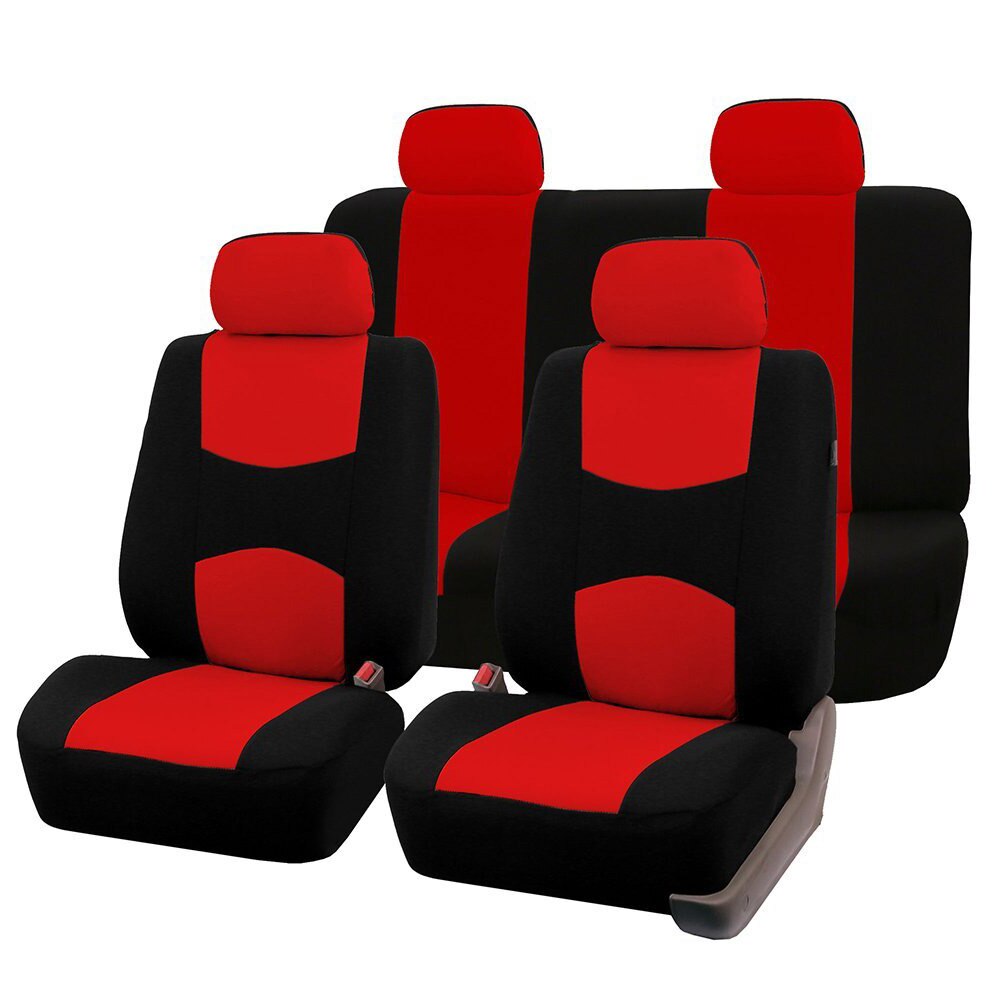 Funda de tela para asiento de coche, accesorios fundas de asientos de coche para citroen chevy elysee c2 c3 c4 picasso pallas c4l c5 ds5 xsara ds4, 9 Uds.: RED