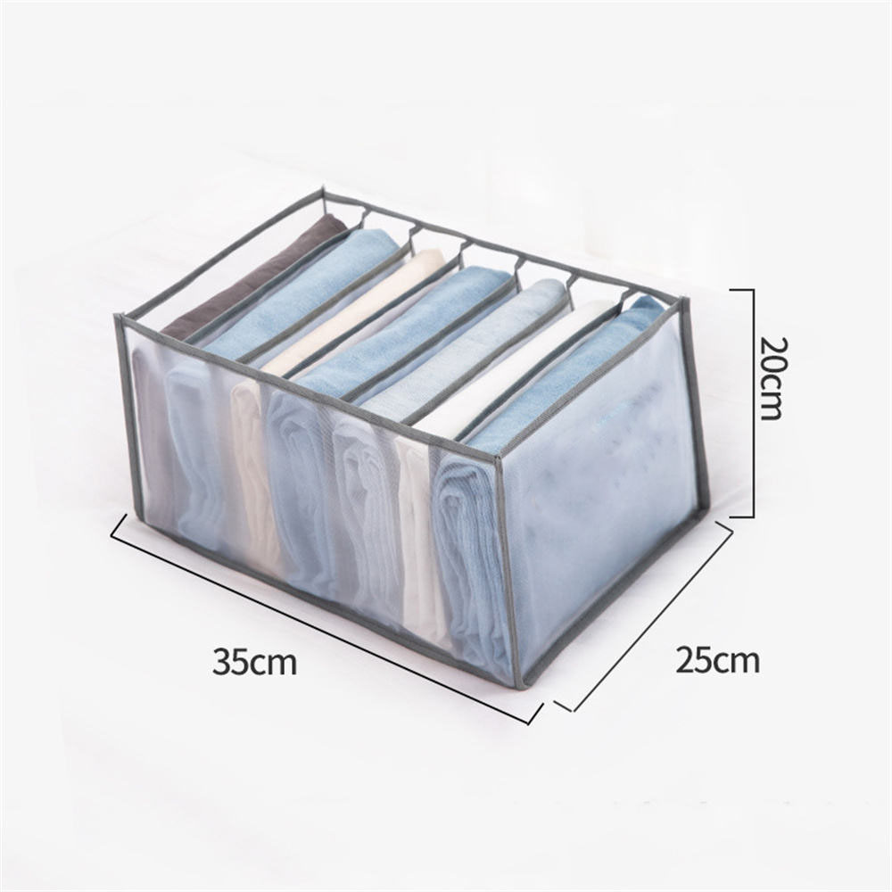 Kleidung Organizer Jeans Hosen Aufbewahrungsbox Kleiderschrank Schublade Organizer für Unterwäsche BH Krawatten T-Shirt Socken Organisationssystem: Licht Grau