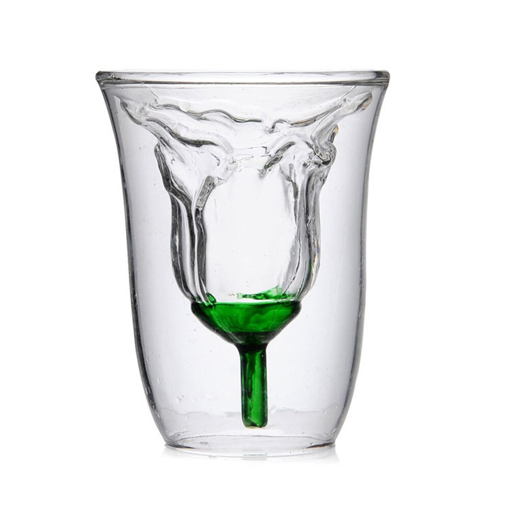 Rose dobbeltvægs glas kop vin whiskyglas gennemsigtig kop 180ml til whisky brandy vin vodka øl cocktail kop: -en