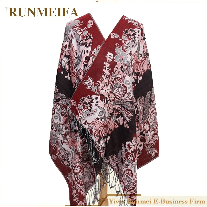 Runmeifa langt plaid tørklæde kvinder vinter print tørklæder sjaler wrap pashmina tørklæde varm cashmere kvinde stole tørklæder 190 x 70cm