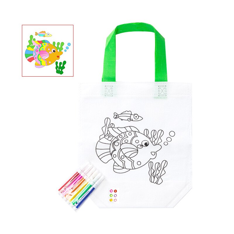 Bambino Giocattolo Fai da Te Dipinta Portatile Borsa di Tela di Scuola Materna Giocattolo Materiale Cornici E Articoli da Esposizione di Giocattoli per Bambini Giocattoli Della Ragazza Kids Crafts Kit Artigianale: 07