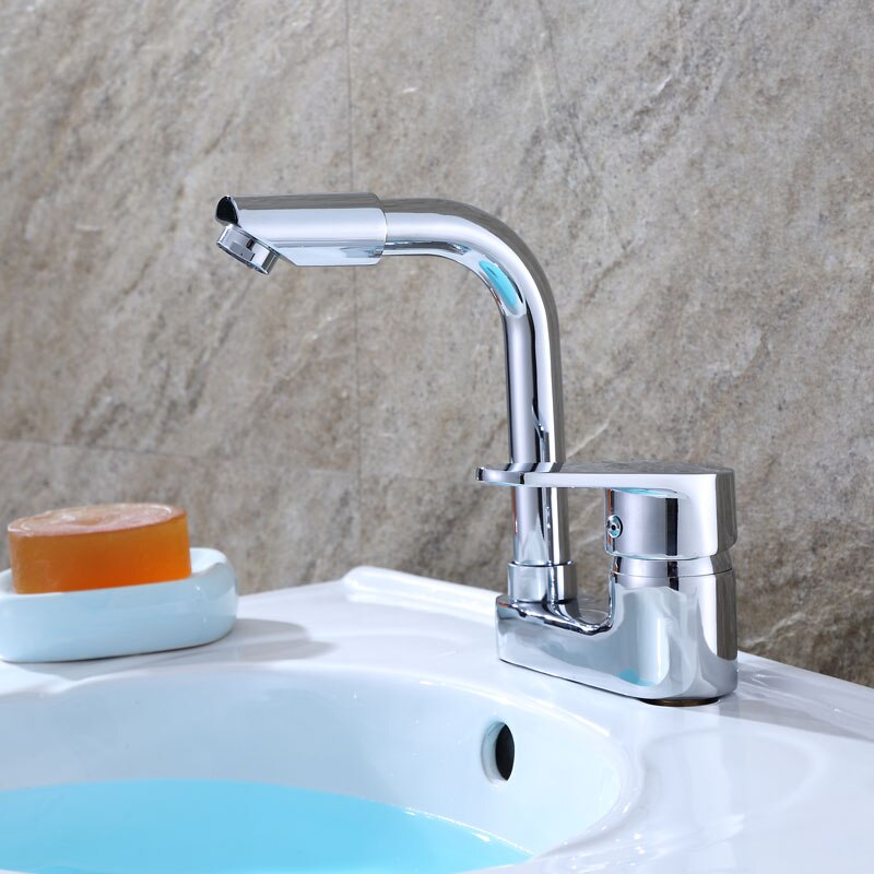 Cikonielf Wasserhahn Vollkupfer – DREI-Loch Badezimmer Armatur In Weißgold – Split Design Für Heiß & Kalt, Höhe 18 Cm – Mit Hochwertiger Kupferlegierung (59A)